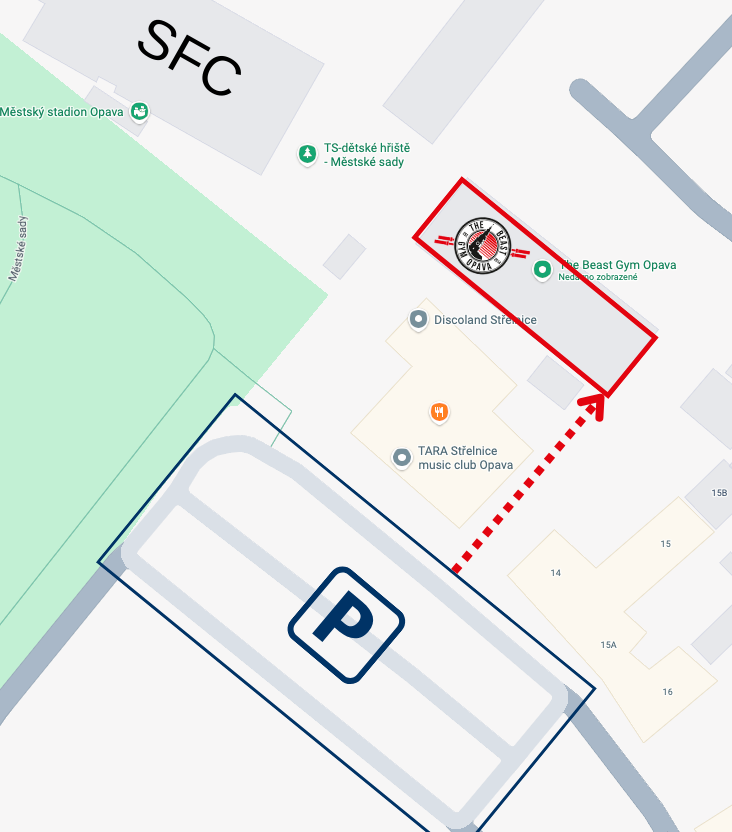 The Beast Gym Opava mapa